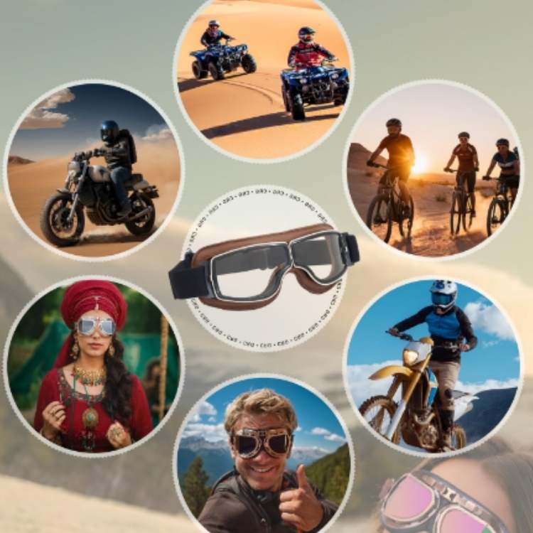 Gafas de Motocicleta Clásicas de Cuero Vintage