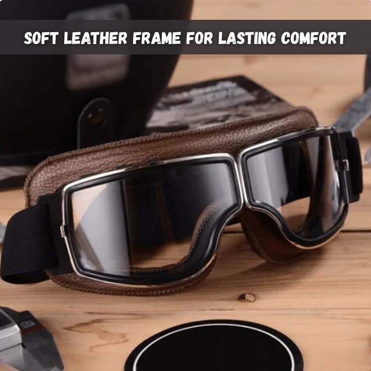 Gafas de Motocicleta Clásicas de Cuero Vintage