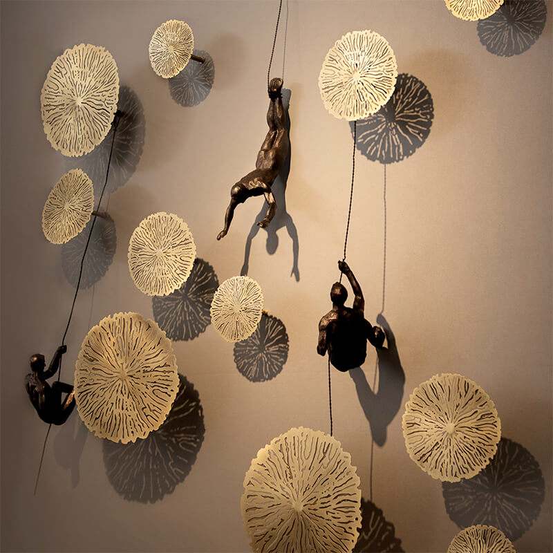 Kalsten | Escultura de pared ClimbArtis | Símbolo de fuerza y crecimiento | Hecho a mano de resina y alambre de hierro