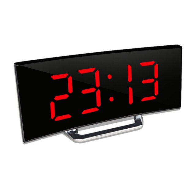 Iluminación LED gran pantalla digital | Reloj despertador digital LED curvado - Amedea