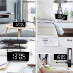 Iluminación LED gran pantalla digital | Reloj despertador digital LED curvado - Amedea