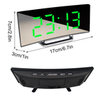 Iluminación LED gran pantalla digital | Reloj despertador digital LED curvado - Amedea