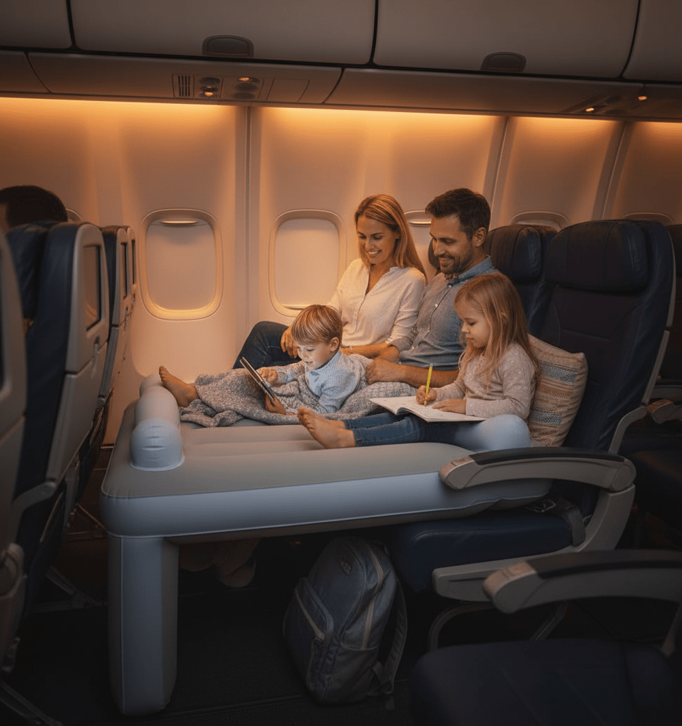 CloudNap Cama de Viaje – Comodidad Inflable en Aviones para Niños