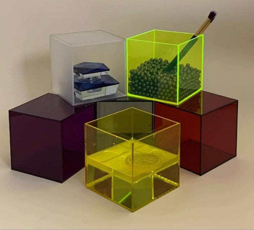 Caja de Almacenamiento Acrílica Colorida - Caja de Exhibición Transparente