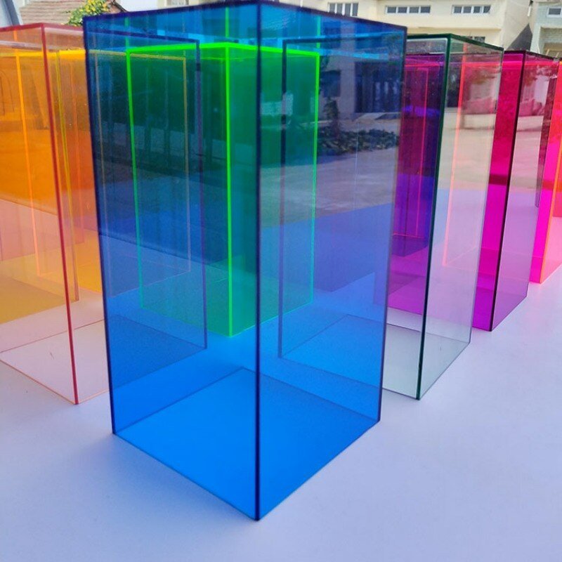 Caja de Almacenamiento Acrílica Colorida - Caja de Exhibición Transparente