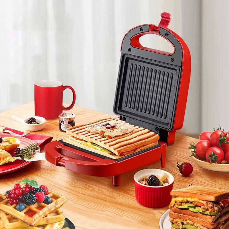 Compacto 2 en 1 Sandwichera y Tostadora Antiadherente