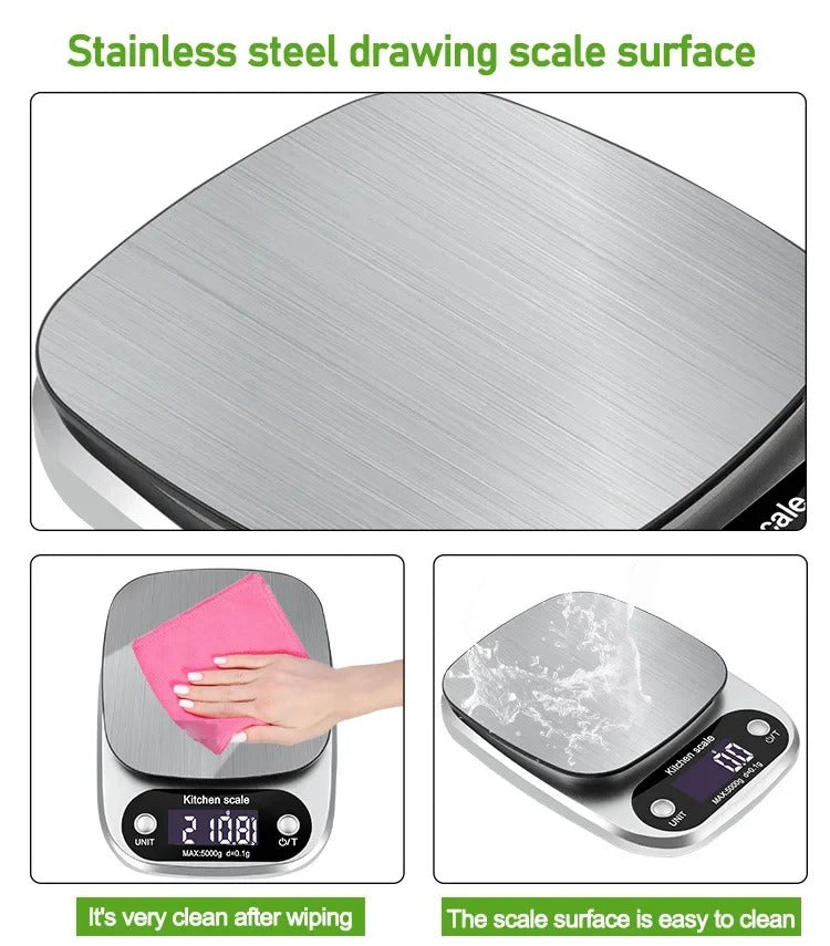 Balanza de Cocina de Alta Precisión de Acero Inoxidable 0.1g