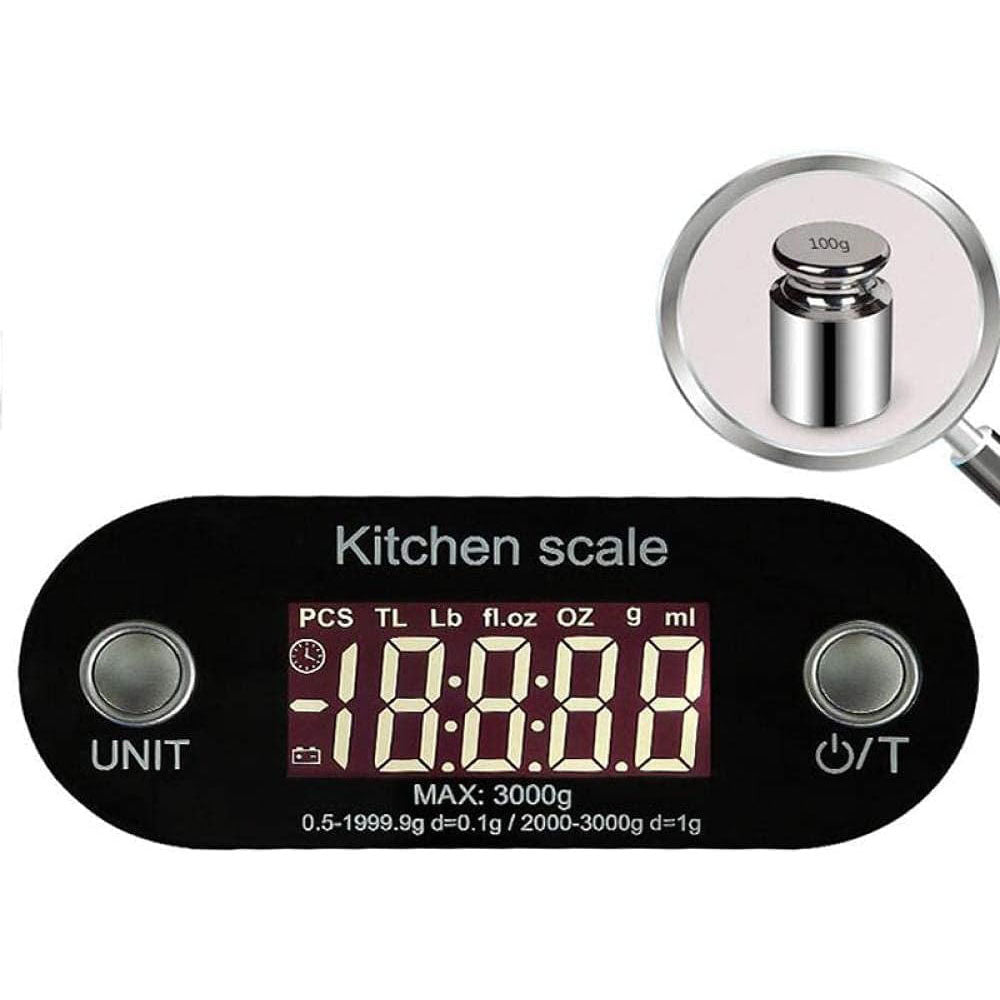 Balanza de Cocina de Alta Precisión de Acero Inoxidable 0.1g