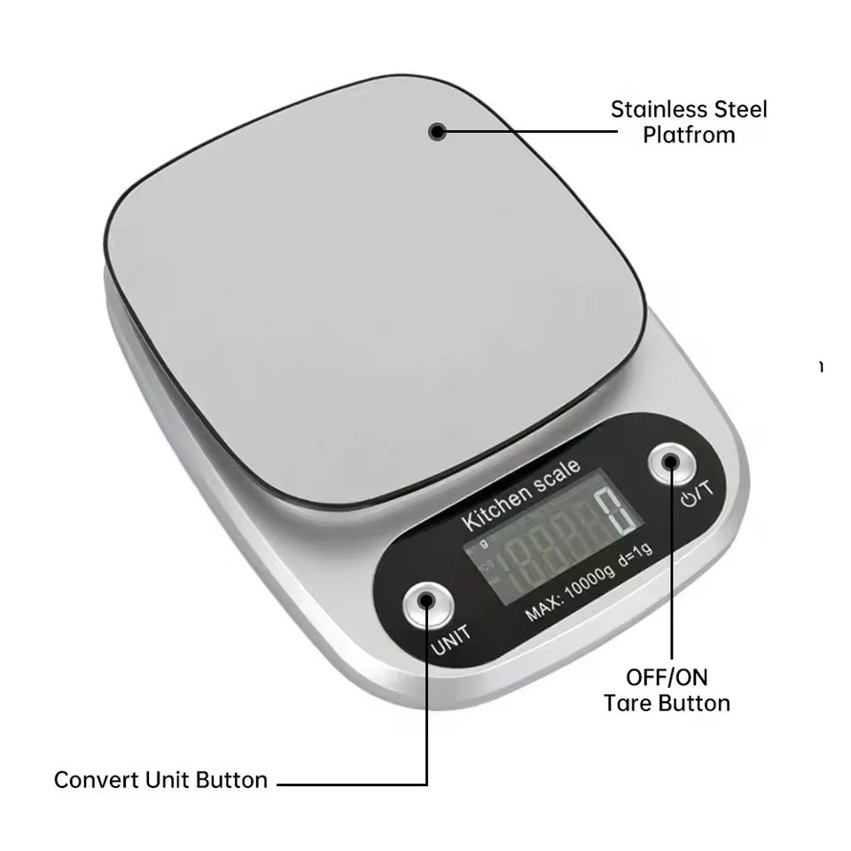 Balanza de Cocina de Alta Precisión de Acero Inoxidable 0.1g