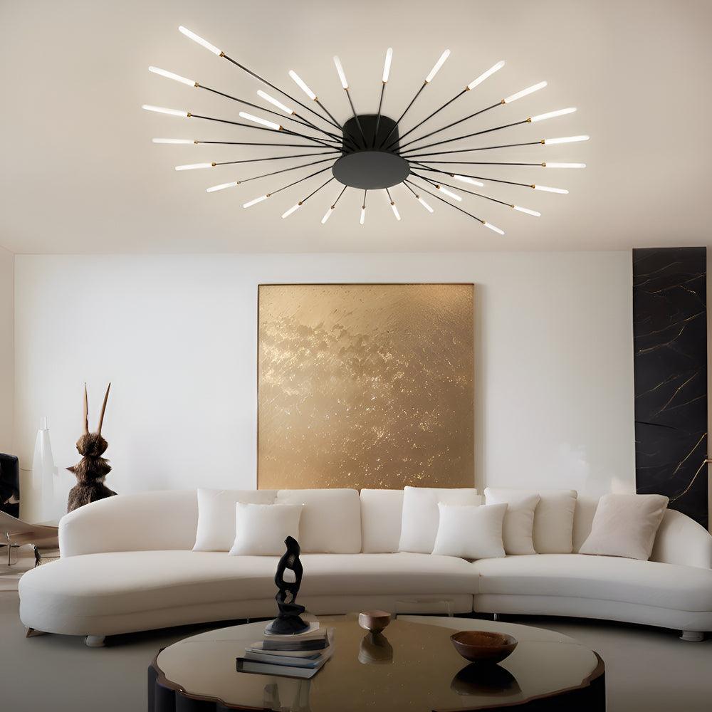 Lámpara de Techo LED Contemporánea - Diseño de Fuegos Artificiales en Espiral