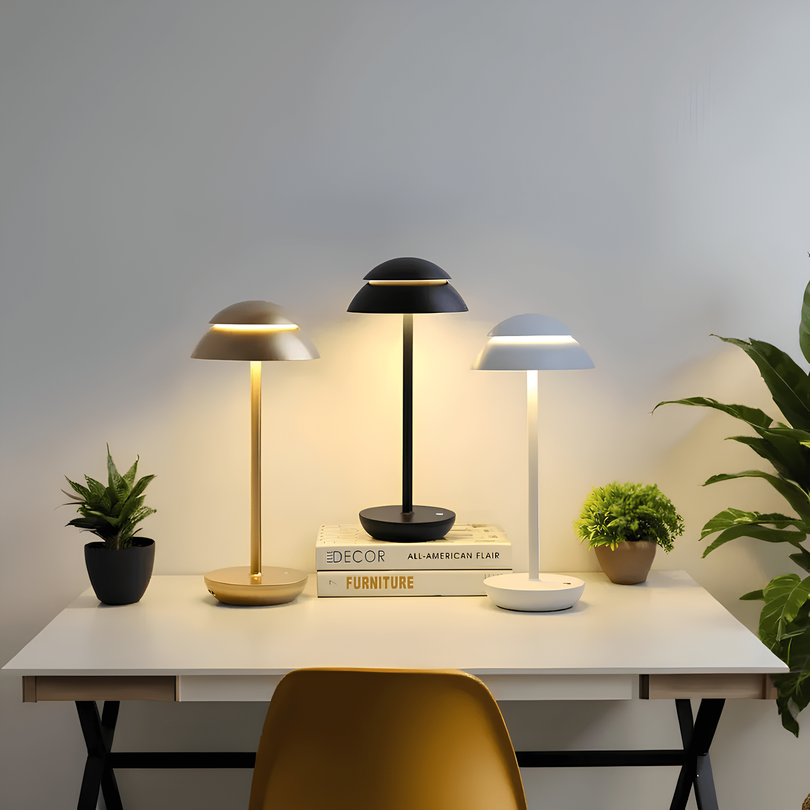 Lámpara de Mesa Moderna Recargable y Sin Cable con Regulación Táctil
