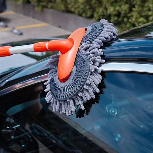 Cepillo de lavado de coches de doble capa retráctil