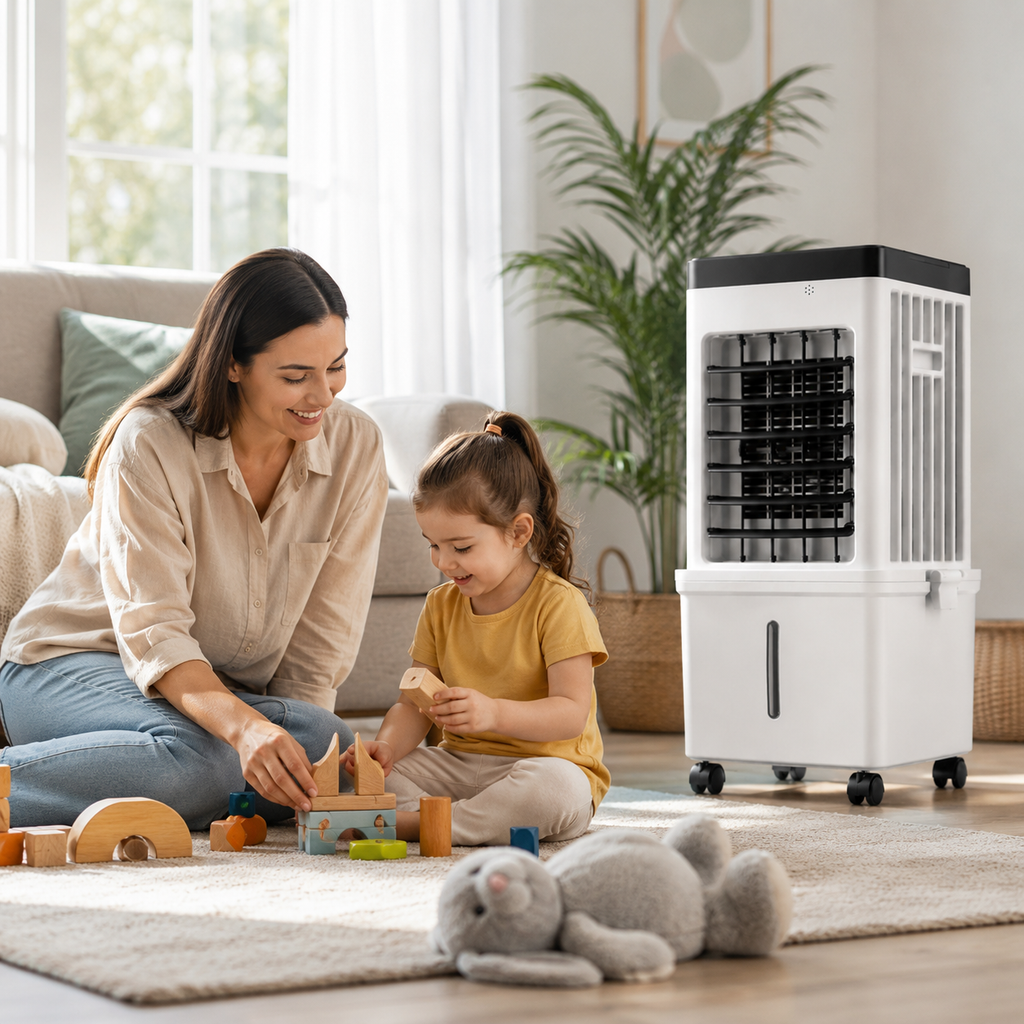 Aire Acondicionado Móvil – tanque de agua de 15L con elementos refrigerantes y 3 velocidades