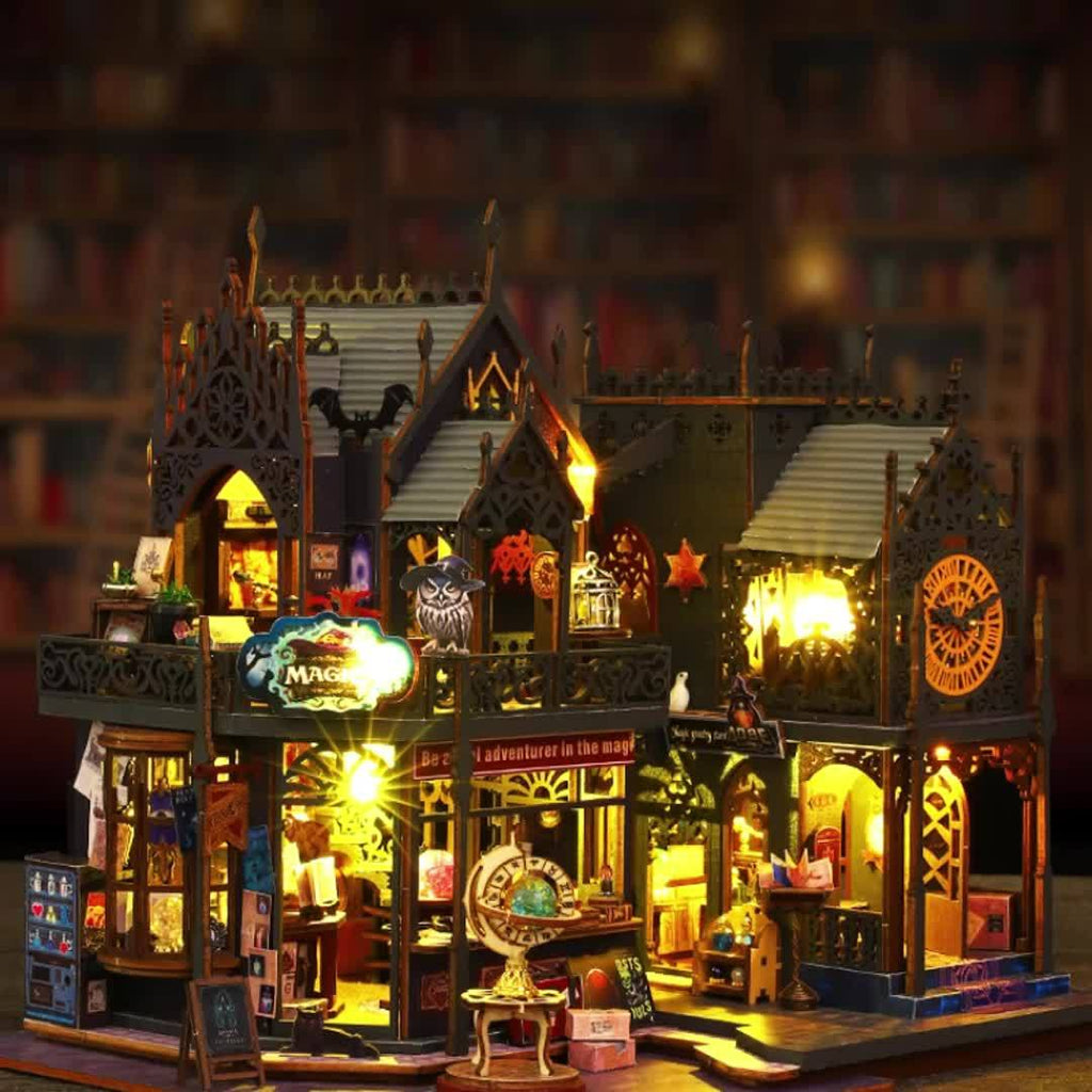 Casa de Libros Fascinante – Rompecabezas de Madera 3D con Iluminación Mágica