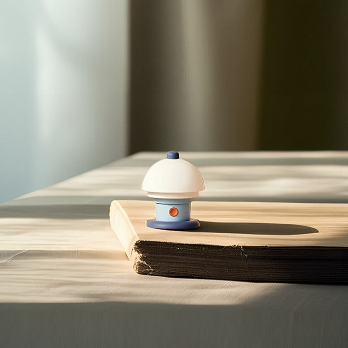 Lámpara de Mesa de Noche Crema Diseño Geométrico