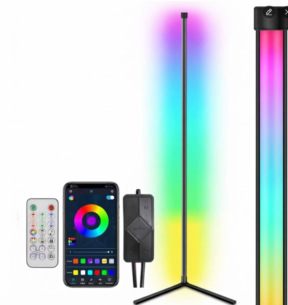 Lámpara de Esquina RGB Elegante con Control Remoto - Iluminación Moderna