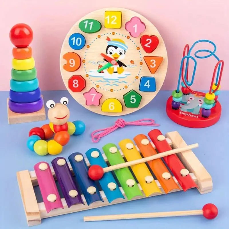 EDUQUEST 5-en-1 Ensemble Montessori – Apprentissage créatif pour les bébés à partir de 6 mois