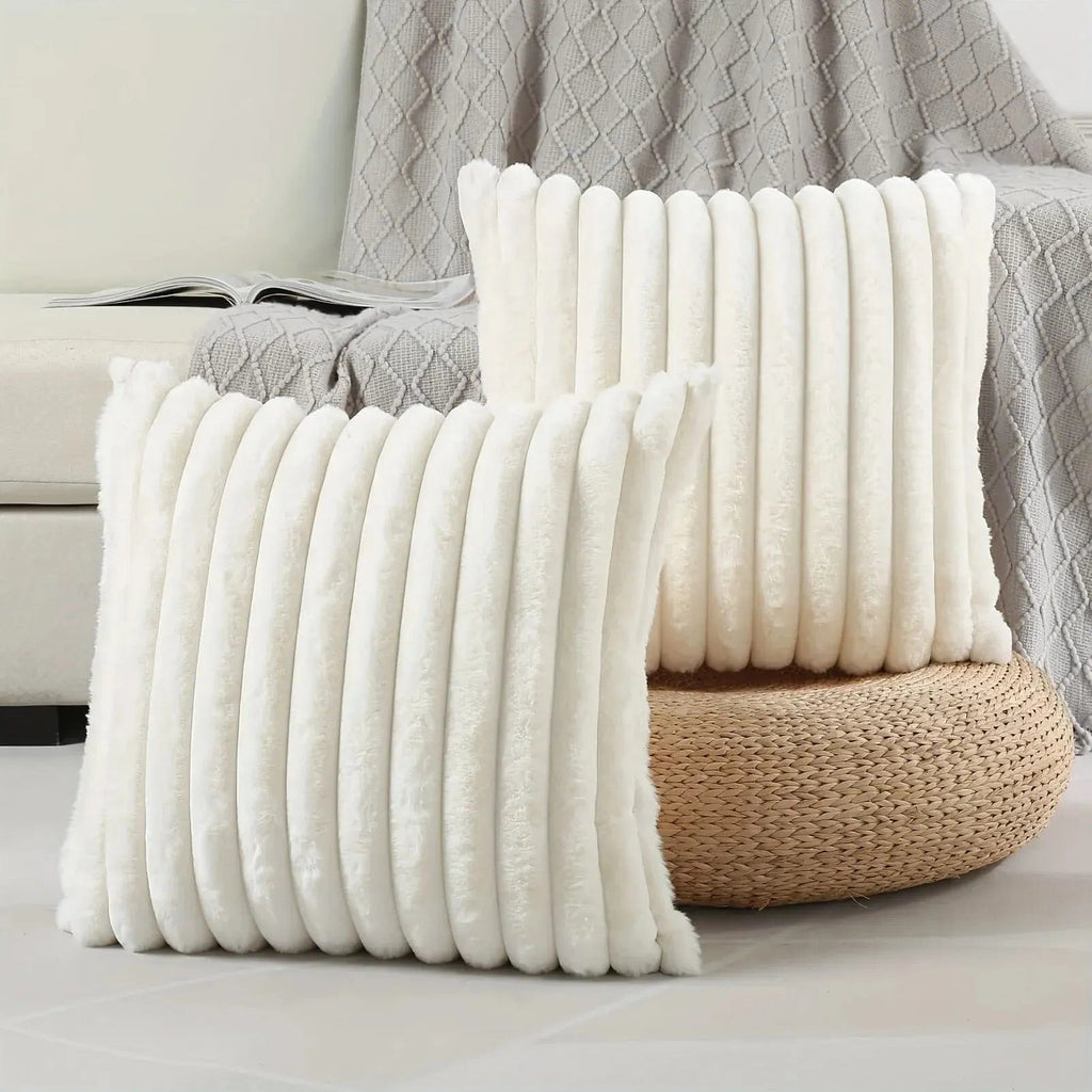 Funda de almohada a rayas de algodón suave
