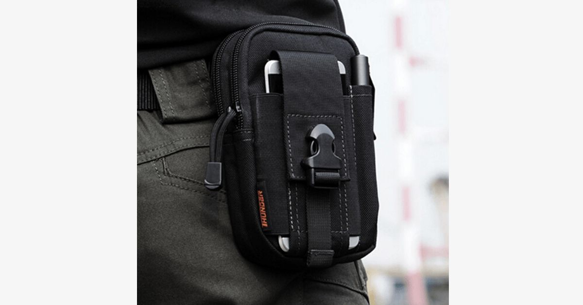 Kalsten | Bolsa Militar de Cintura - Hecha de Nylon - Diseño Impermeable - Cierre de Cremallera - Se Adhiere con Cinturón - Equipo de Viaje - Exterior - Disponible en 3 Colores