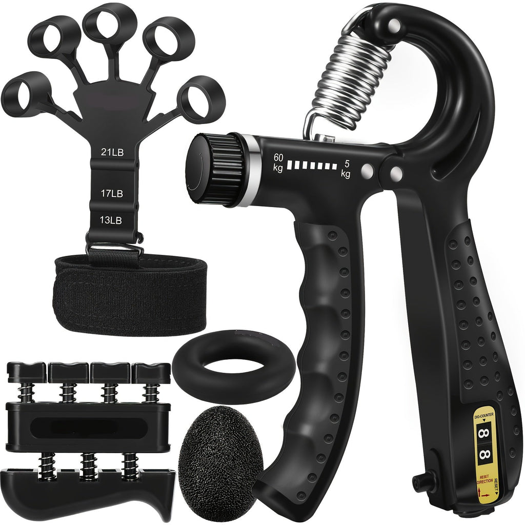 Conjunto de Entrenadores de Mano PowerGrip – 5 en 1 para Manos y Antebrazos Fuertes