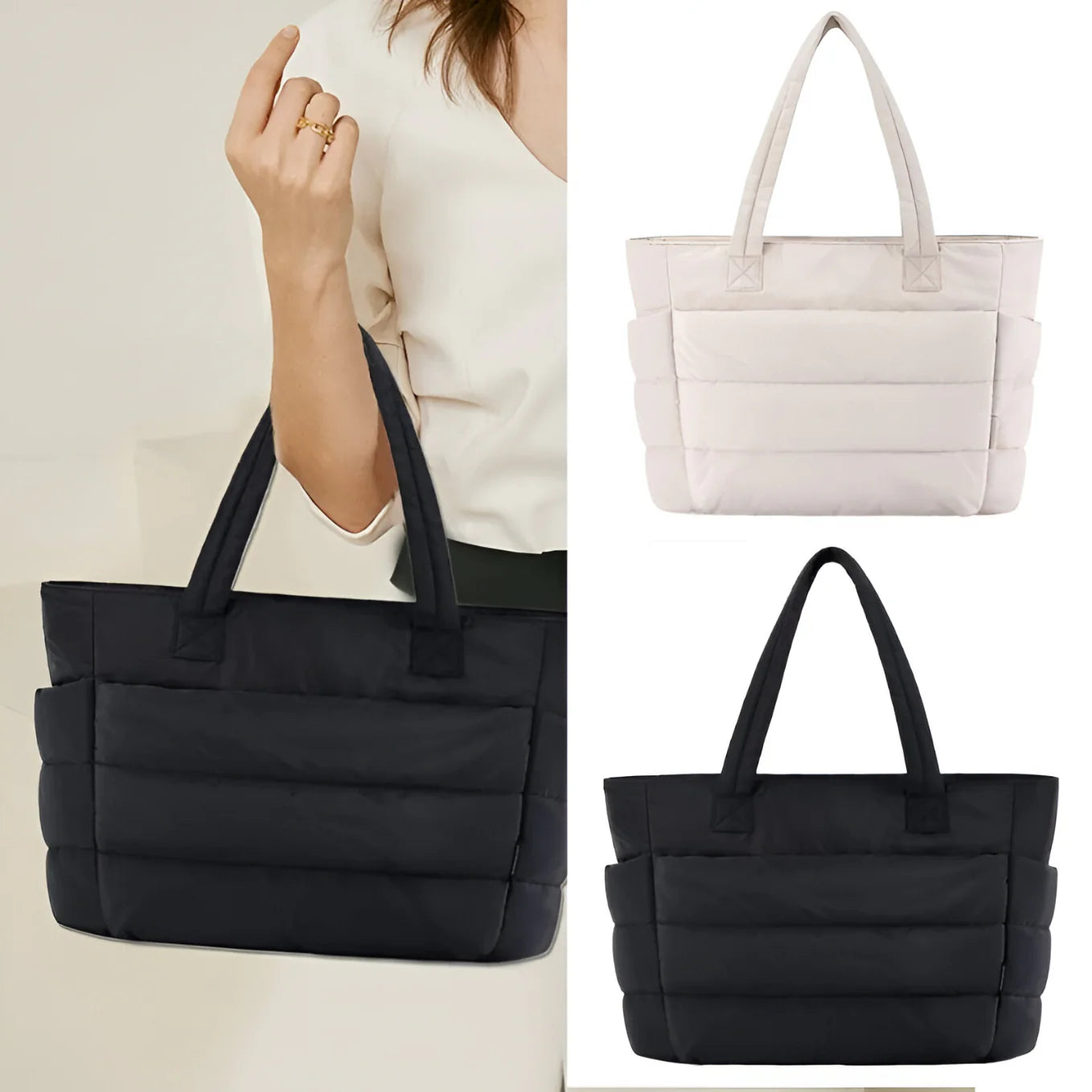 Bolso de Hombro Acolchado para Damas con Estilo Puffer