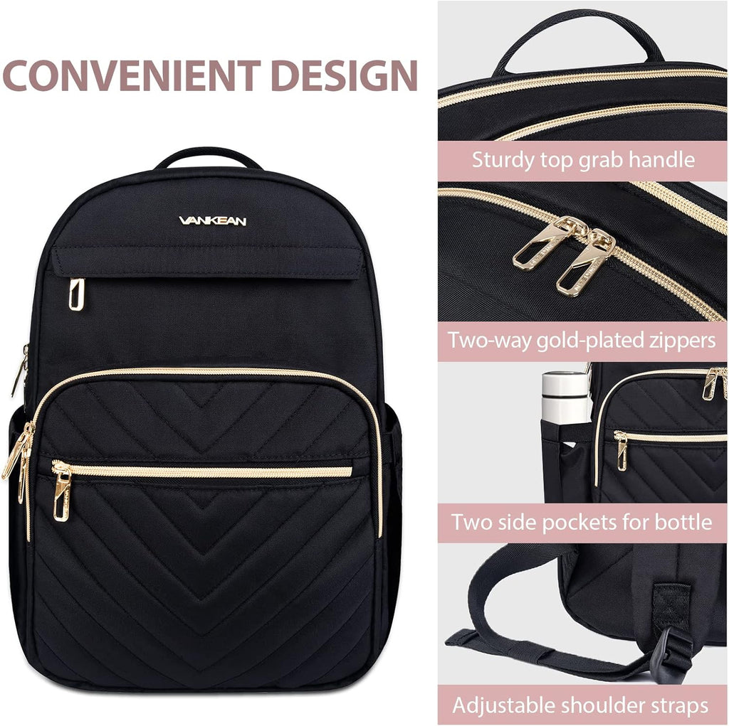 Mochila de Laptop Impermeable Ligera para Damas con Puerto USB