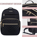 Mochila de Laptop Impermeable Ligera para Damas con Puerto USB
