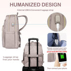 Mochila de Laptop Impermeable Ligera para Damas con Puerto USB