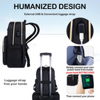 Mochila de Laptop Impermeable Ligera para Damas con Puerto USB