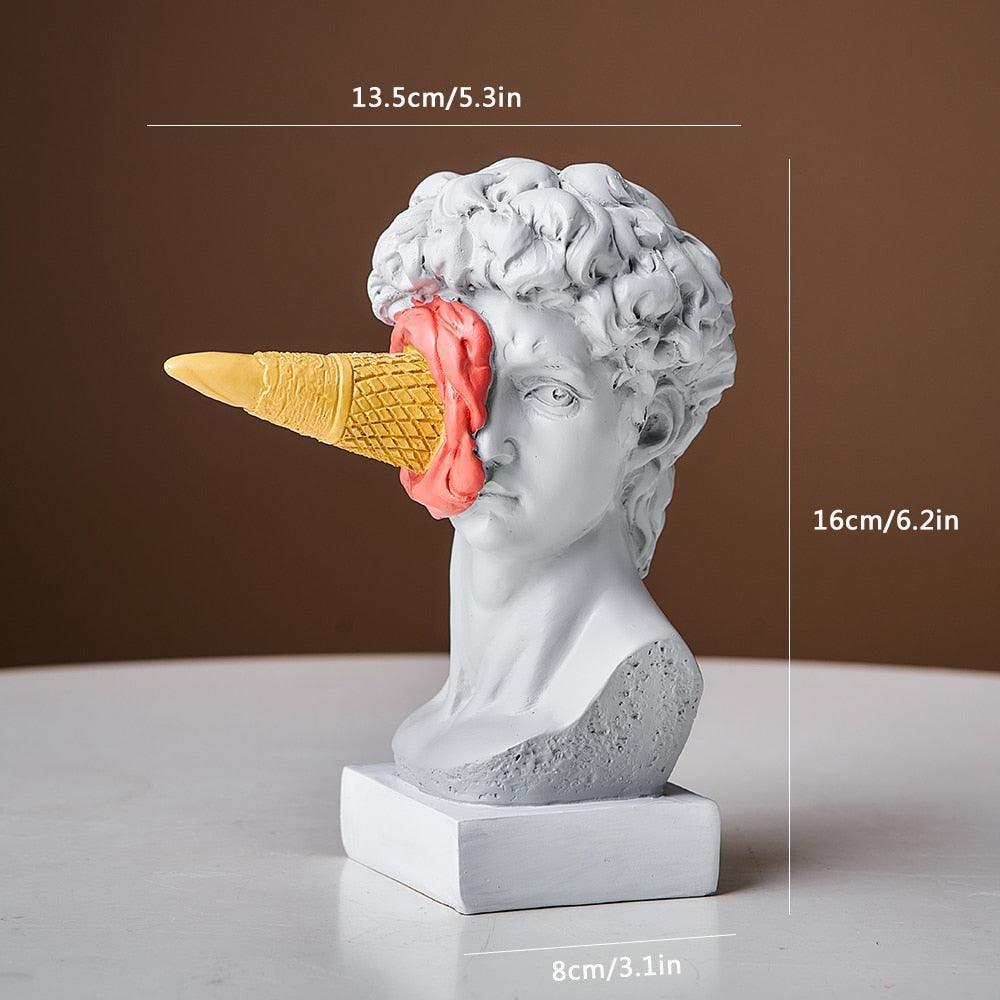 ArtWhimsy - Escultura de arte de cara de helado juguetona para decoración del hogar