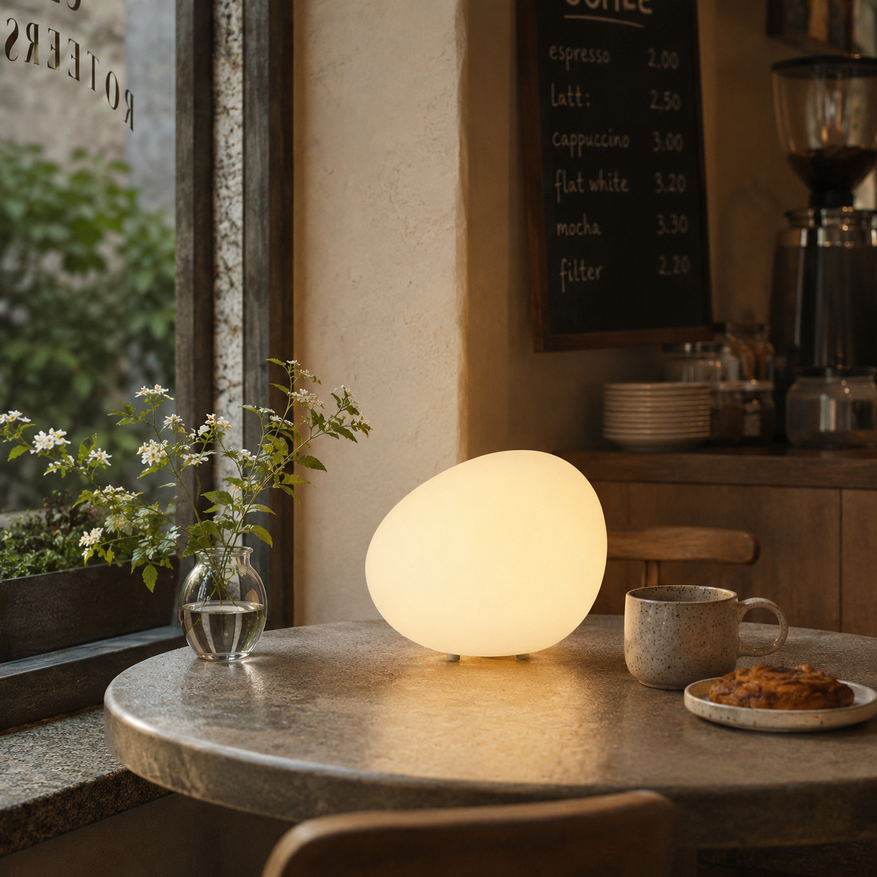 PebbleGlow | Lámpara de Mesa LED Moderna Pebble para Sala de Estar y Dormitorio