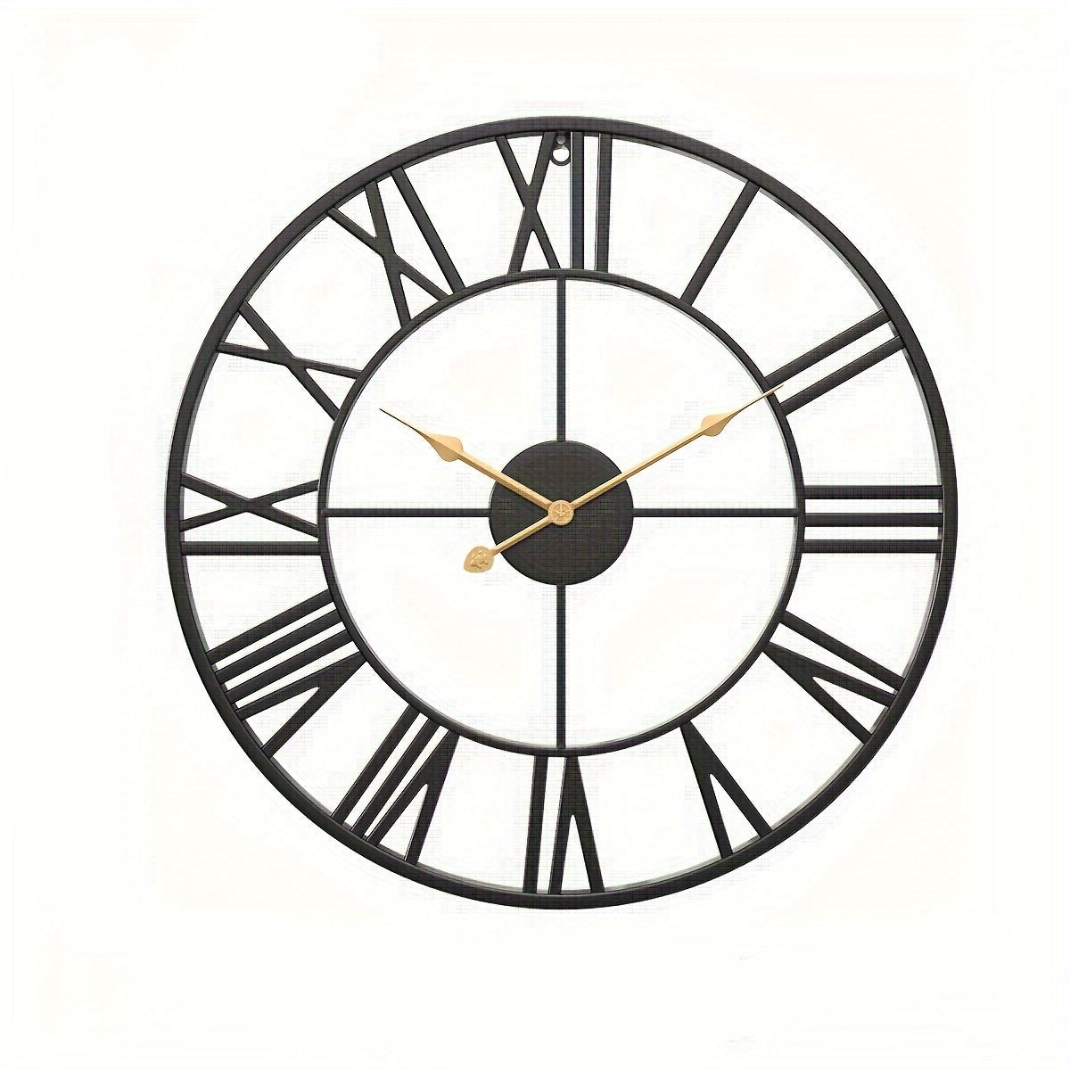 SERENETIME - Reloj de Pared Redondo Vintage Silencioso con Marco de Metal para Dormitorio