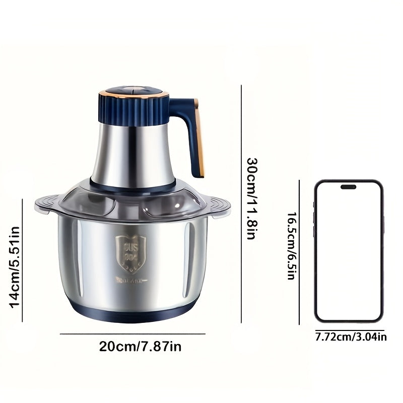 BowLift | Procesador de Alimentos de Acero Inoxidable – Potente Picadora de Carne y Cortadora de Verduras (5L, 5000 RPM)