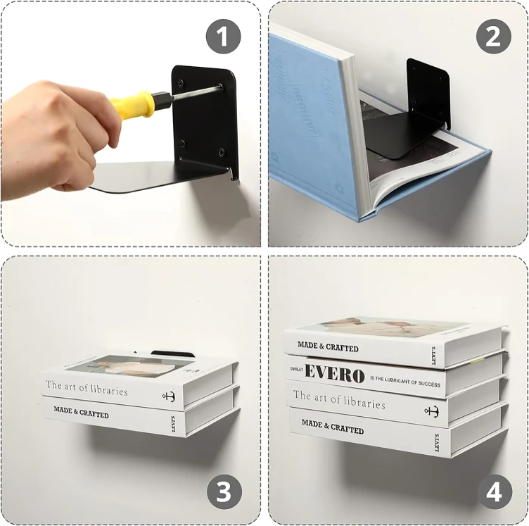 Booksy – Estante de pared invisible que ahorra espacio | 1+2 GRATIS