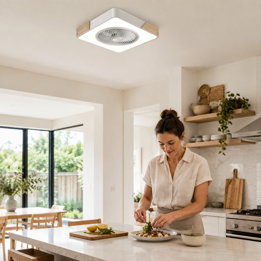 Luz de Ventilador de Techo LED Integrado Sin Aspas