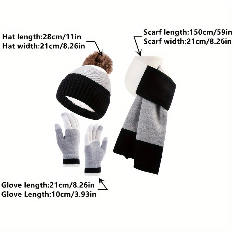 Conjunto de Invierno Trendy - Gorro, Bufanda y Guantes para Días Fríos