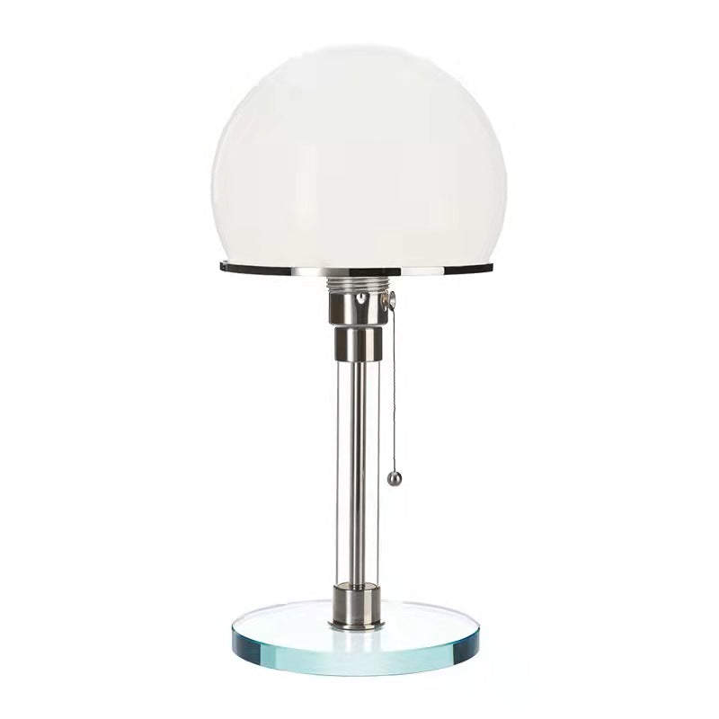 Lámpara de Mesa de Vidrio Diseño Bauhaus con Interruptor de Cuerda
