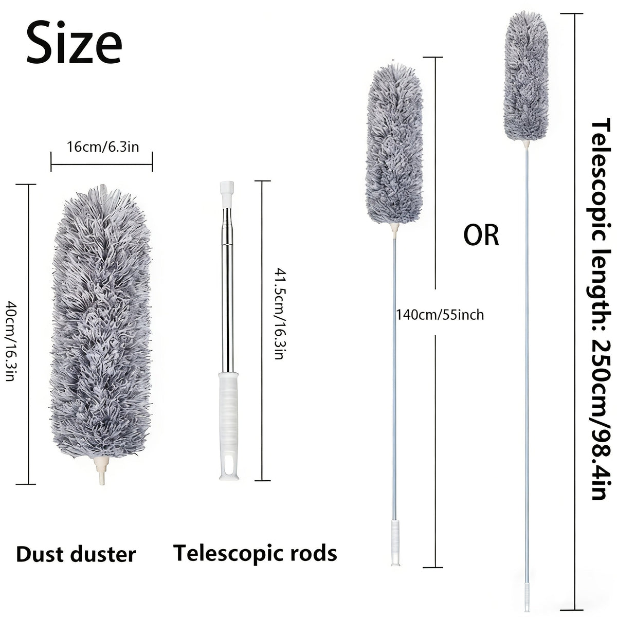 SKYDUSTER - Cepillo de Limpieza Flexible Extensible para Techos Altos y Ventiladores