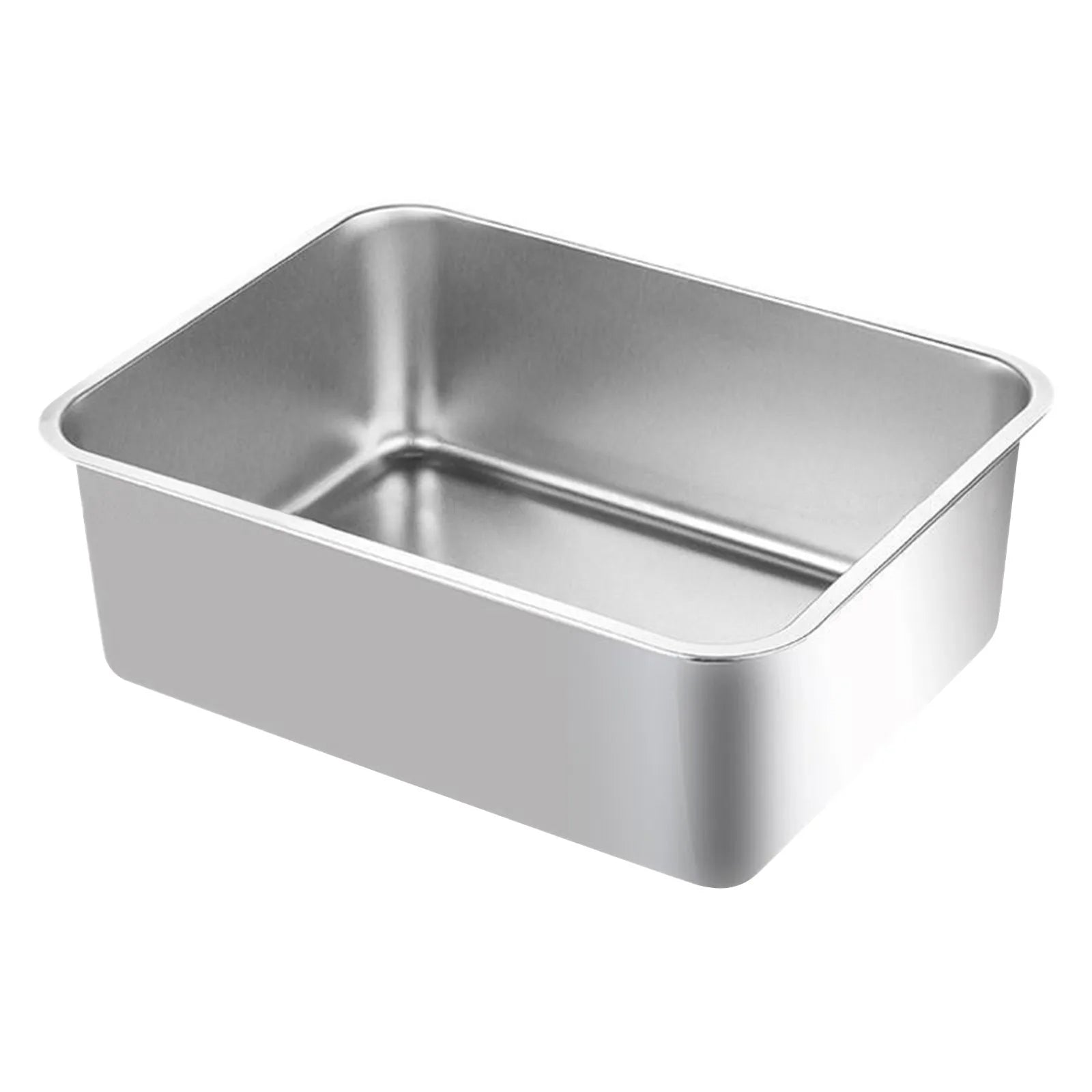 Bandeja de Arena para Gatos de Acero Inoxidable de Bordes Altos