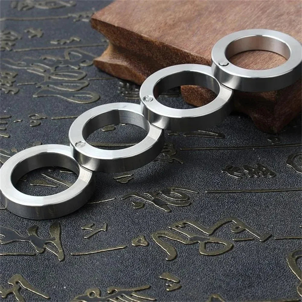Kalsten | DEFENDRING – Anillo Táctico Plegable de Autodefensa con Diseño de Acero Inoxidable Rotatable