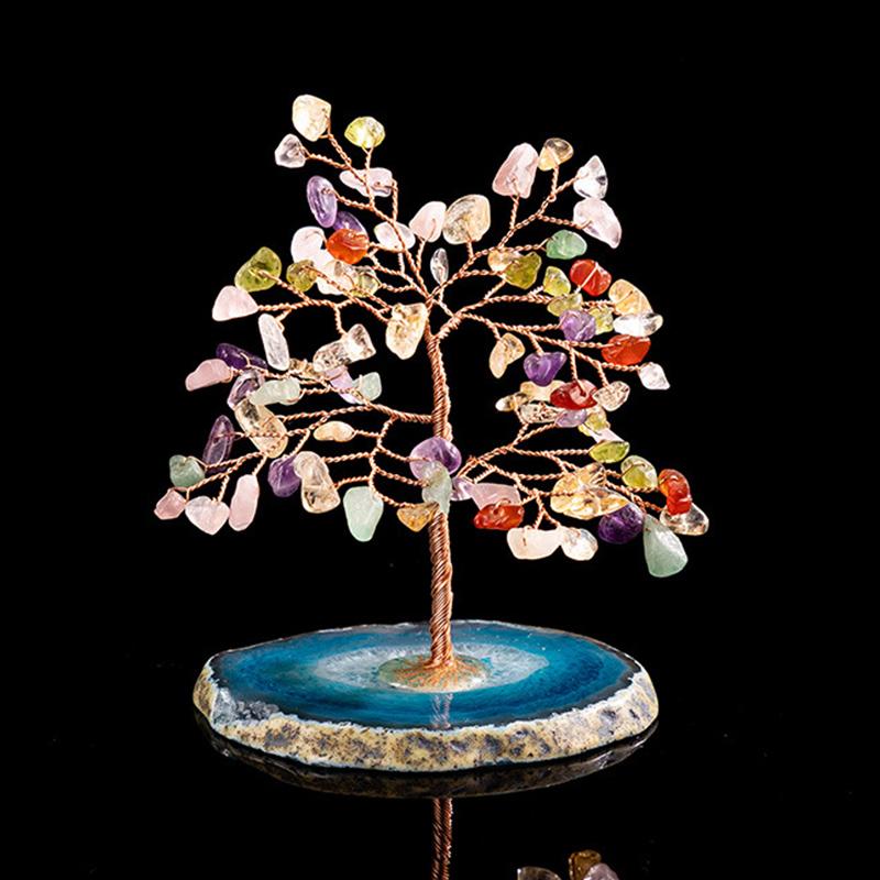 Árbol de Decoración con Cristales y Cobre Tejido a Mano