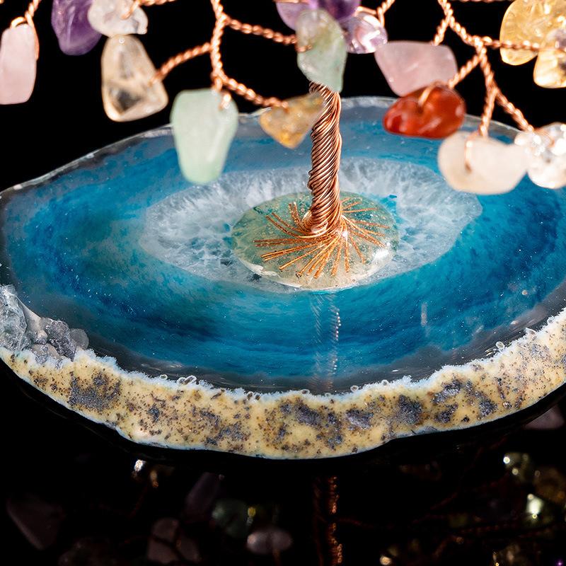 Árbol de Decoración con Cristales y Cobre Tejido a Mano