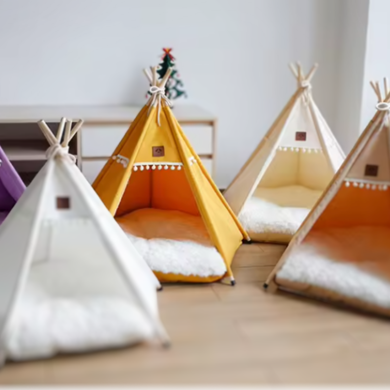 Teepee Deluxe para Mascotas en Lona para Gatos y Perros