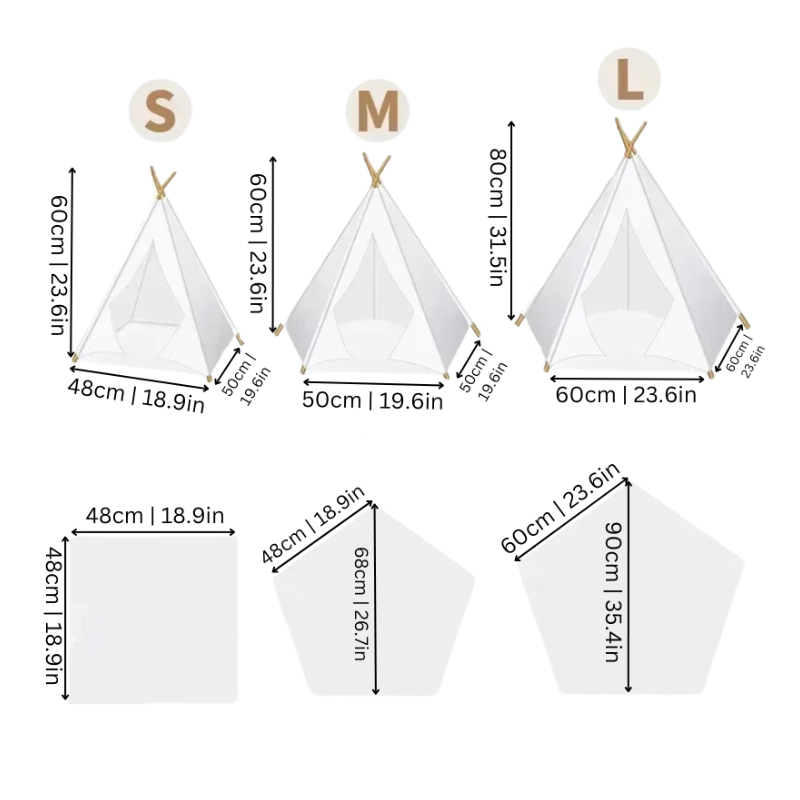 Teepee Deluxe para Mascotas en Lona para Gatos y Perros