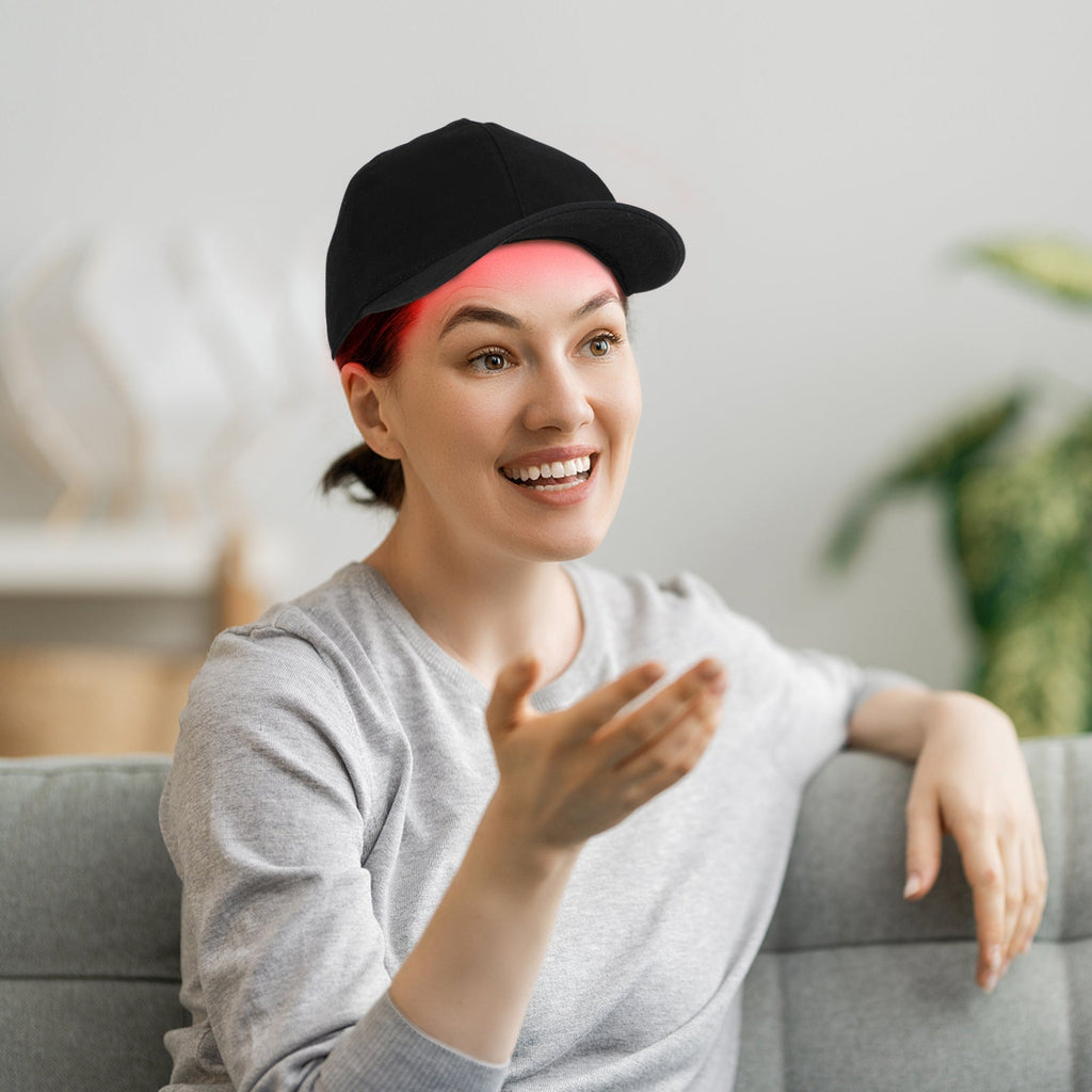 Gorro de luz roja para el crecimiento del cabello – Terapia de luz infrarroja para un cabello más grueso y abundante