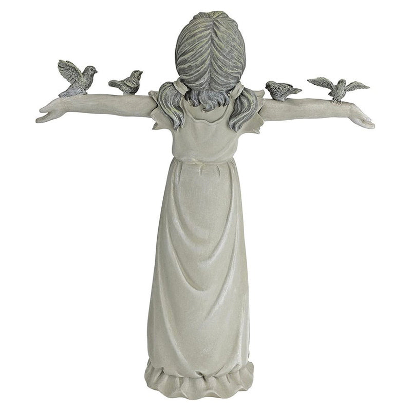 Estatua de Jardín de Niña en Material de Alta Calidad para Uso Exterior