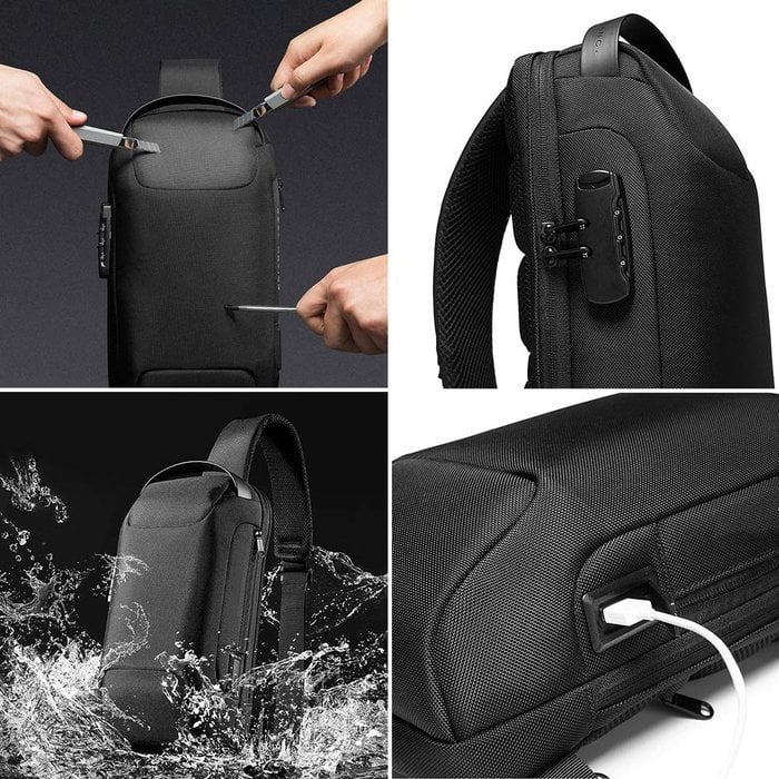 Kalsten | Bolso Cruzado Antirrobo | Landy Carry Without Worry | Oxford Impermeable | Puerto de Carga USB | Mochila Unisex para Viajes