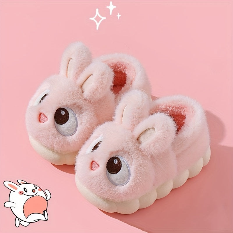 Zapatillas de Conejo de Peluche para Niños - Para Días de Invierno Cómodos