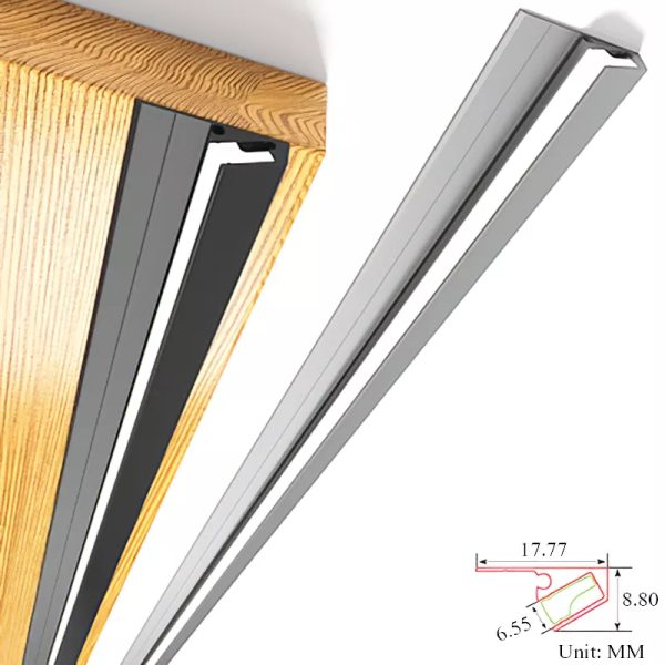 Barras de Iluminación LED de 45 Grados para Debajo del Mueble, Tiras Ultra Finas Invisibles
