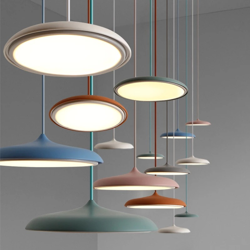Lámpara Colgante de Estilo Escandinavo con LED, Metal y Acrílico